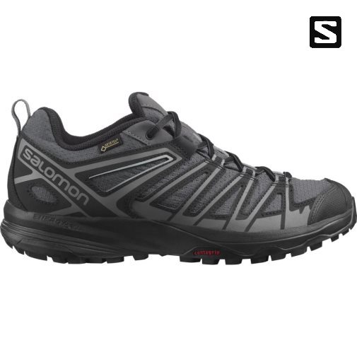 Black Salomon X Crest GTX Men's Hiking Shoes | PH 91602Y